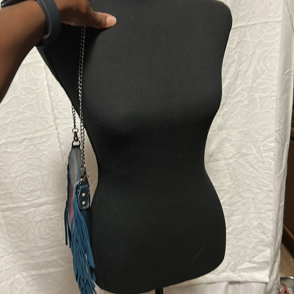 P&G Texas flag genuine leather red, cream, and blue crossbody with fringes. - Picture 16 of 16